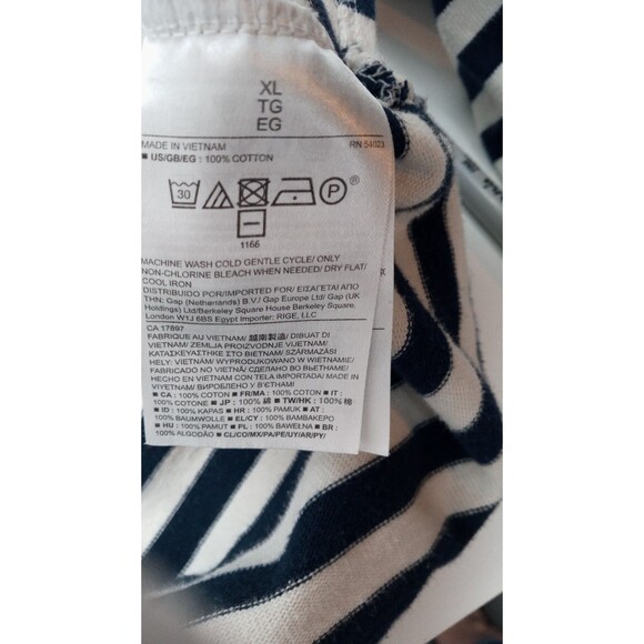 Banana Republic Women's Size XL Top Navy & Cream Nautical Striped Long Sleeve - Picture 5 of 6